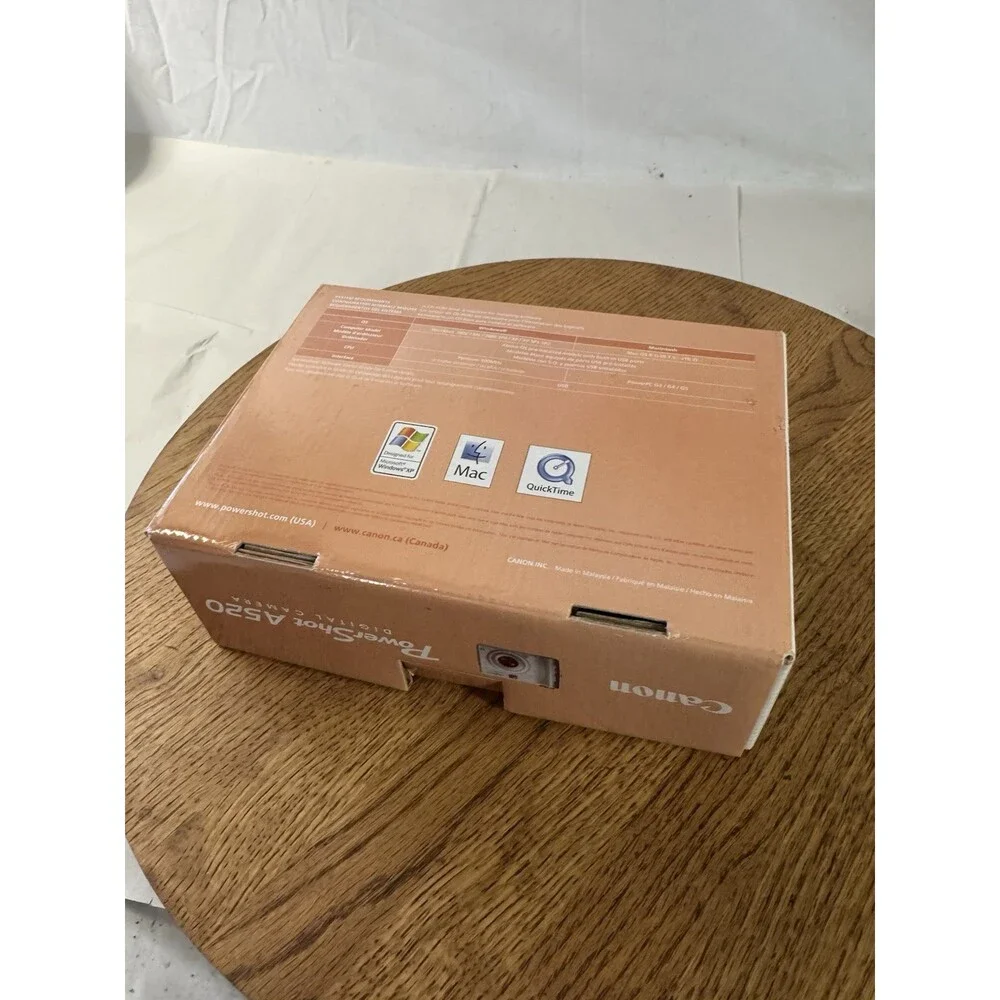 Canon PowerShot A520 4MP Digital Camera Tested Box Manual SD Card Vintage